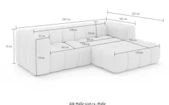 homsy by Ana Johnson Ecksofa »»L« BOUBELLE L-Form, Design-Sofa, Bubble-Optik, Breite 247 cm« hoher Sitzkomfort dank Wellenunterfederung, L Sitztiefe 63 cm