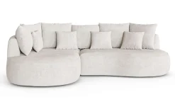 homsy by Ana Johnson Ecksofa »PEBBLA L-Form mit vielen Kissen, modernes Design, Bezug- Struktur« Breite 267 cm, Design-Sofa mit Ottomane recht/links bestellbar