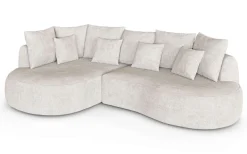 homsy by Ana Johnson Ecksofa »PEBBLA L-Form mit vielen Kissen, modernes Design, Bezug- Struktur« Breite 267 cm, Design-Sofa mit Ottomane recht/links bestellbar