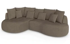 homsy by Ana Johnson Ecksofa »PEBBLA L-Form mit vielen Kissen, modernes Design, Bezug- Boucle« Breite 267 cm, Design-Sofa mit Ottomane recht/links bestellbar