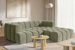 homsy by Ana Johnson Ecksofa »»XL« BOUBELLE L-Form extra tief, Design: Bubble-Optik, Breite 247cm« hoher Sitzkomfort dank Wellenunterfederung, XL Sitztiefe 100 cm