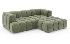 homsy by Ana Johnson Ecksofa »»XL« BOUBELLE L-Form extra tief, Design: Bubble-Optik, Breite 247cm« hoher Sitzkomfort dank Wellenunterfederung, XL Sitztiefe 100 cm