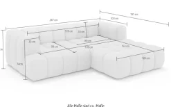 homsy by Ana Johnson Ecksofa »»XL« BOUBELLE L-Form extra tief, Design: Bubble-Optik, Breite 247cm« hoher Sitzkomfort dank Wellenunterfederung, XL Sitztiefe 100 cm