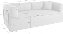 homsy by Ana Johnson Schlafsofa »Folda Dauerschläfer, B: 206 cm, Liegefl. 181x198 cm« mit Bett-/Schlaffunktion, inkl. 1x Zierkissen, Tonnentaschenfederkern