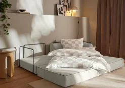 homsy by Ana Johnson Schlafsofa »Folda Dauerschläfer, B: 206 cm, Liegefl. 181x198 cm« mit Bett-/Schlaffunktion, inkl. 1x Zierkissen, Tonnentaschenfederkern