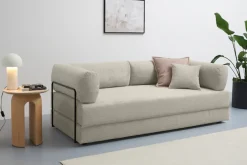 homsy by Ana Johnson Schlafsofa »Folda Dauerschläfer, B: 206 cm, Liegefl. 181x198 cm« mit Bett-/Schlaffunktion, inkl. 1x Zierkissen, Tonnentaschenfederkern