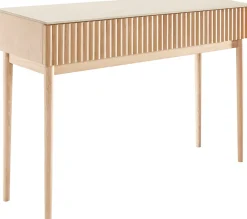 homsy by Ana Johnson Schminktisch »Solva« Esche-/Eukalyptusholz, geriffelte Front, Keramikplatte, Breite 118 cm