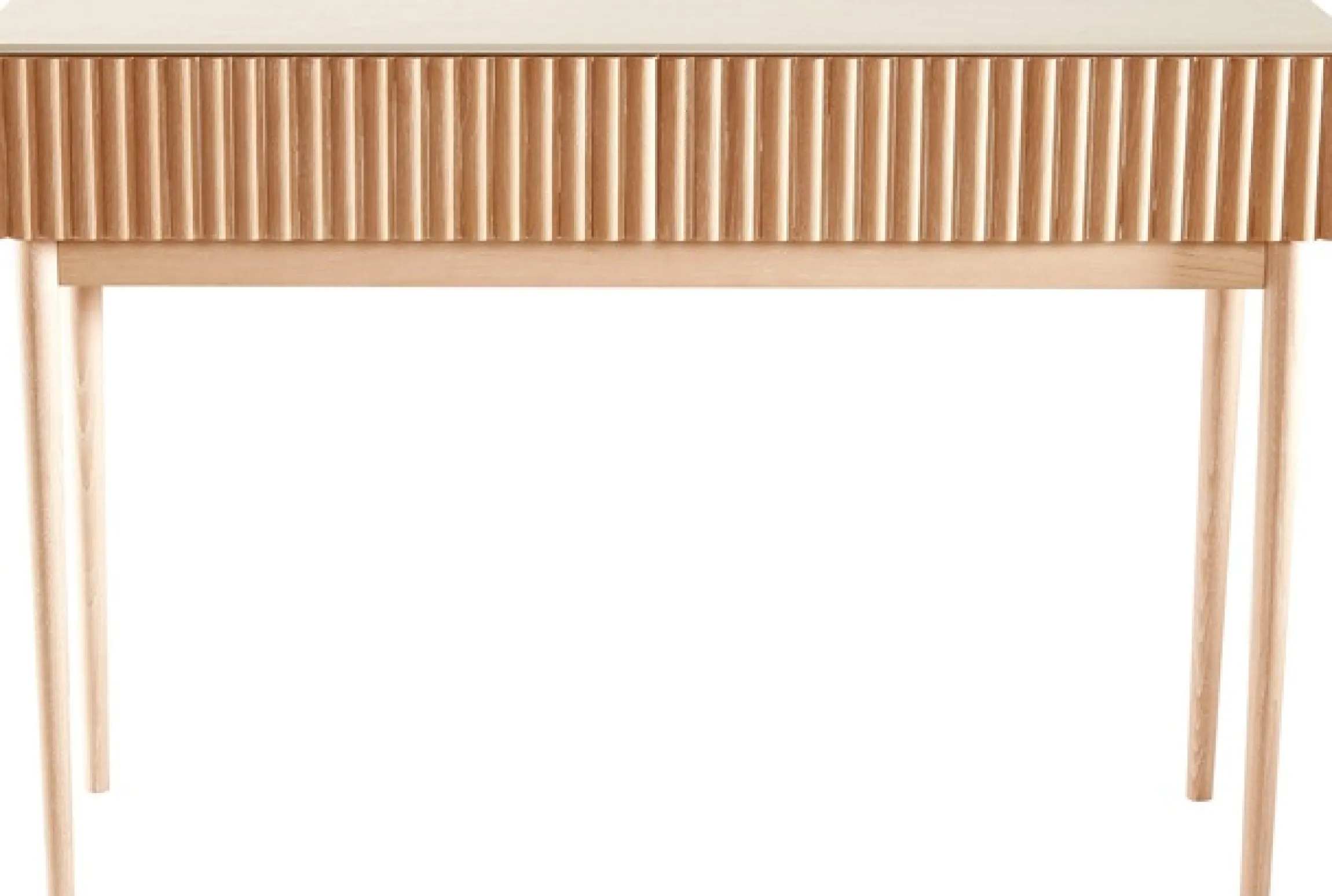 homsy by Ana Johnson Schminktisch »Solva« Esche-/Eukalyptusholz, geriffelte Front, Keramikplatte, Breite 118 cm