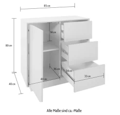 homsy by Ana Johnson Sideboard »Storvia« seidenmatte Lackierung, geräuschlose Soft-Close-Schubladen, B 85 cm