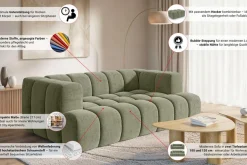 homsy by Ana Johnson 3-Sitzer »»XL« BOUBELLE Design-Sofa extra tief, Bubble-Optik, Breite 217 cm« hoher Sitzkomfort dank Wellenunterfederung,XL Sitztiefe 100 cm