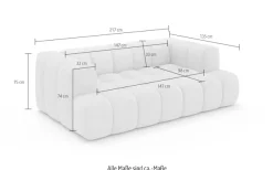 homsy by Ana Johnson 3-Sitzer »»XL« BOUBELLE Design-Sofa extra tief, Bubble-Optik, Breite 217 cm« hoher Sitzkomfort dank Wellenunterfederung,XL Sitztiefe 100 cm