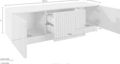 homsy by Ana Johnson TV-Schrank »Solva« Holzoptik aus Esche, geriffelte Front, Keramikplatte, Breite 138 cm