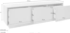 homsy by Ana Johnson TV-Schrank »Storvia« seidenmatte Lackierung, geräuschlose Soft-Close-Schubladen, B 140 cm