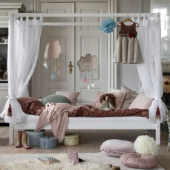Hoppekids Himmelbett »ECO Dream Kinder/ Prinzessinnenbett 90x200cm, H= 182 cm, Kiefer massiv« wahlweise mit Gästebett oder Schubkästen