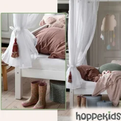 Hoppekids Himmelbett »ECO Dream Kinder/ Prinzessinnenbett 90x200cm, H= 182 cm, Kiefer massiv« wahlweise mit Gästebett oder Schubkästen