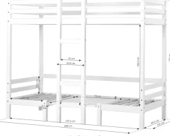 Hoppekids Hochbett »ECO Dream JUMBO B/T/H 101/208/170 cm, umbaubar zum Etagenbett« mit Sitzgruppe, Matratzen (oben u unten) in schwarz, Kiefer massiv/MDF