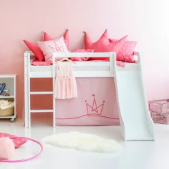 Hoppekids Hochbett »«Princess»« Rutsche & Vorhang Rosa und viel Auswahl