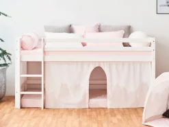 Hoppekids Hochbett »«Winter Wonderland»« Set,90x200, umbaubar mit Vorhang-Set Winter