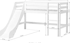 Hoppekids Hochbett »«Winter Wonderland»« Set,70x160 mit Rutsche, Vorhang & Matratze