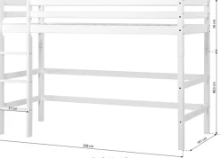 Hoppekids Hochbett »Winter Wonderland» 90x200cm mit Vorhang & Matratze« Set,FSC® zert Massivholz, 10 Jahre Garantie auf Fertigungsfehler