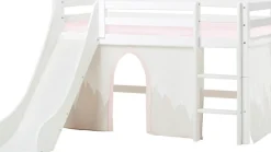 Hoppekids Hochbett »«Winter Wonderland»« Set, 4 Stk. tlg. 90x200 mit Rutsche, Vorhang & Matratze