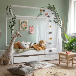 Hoppekids Kinderbett »ECO Comfort Bett« Hausbett mit Dach wahlweise mit Rausfallschutz