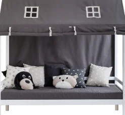 Hoppekids Kinderbett »ECO Dream« Hausbett mit Dach 90x200 massiv weiß
