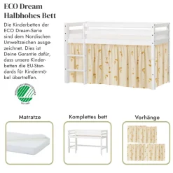Hoppekids Spielbett »ECO Dream« Massivholz, wahlweise in 2 Größen und 4 Farben, Matratze wählbar