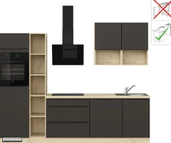 IMPULS KÜCHEN Küche »"Madrid", Ausrichtung wählbar, Schubkästen mit Soft-Close,« vormontiert, wahlweise mit E-Geräten, mit Vollauszug, Breite 280 cm