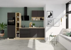 IMPULS KÜCHEN Küche »"Madrid", Ausrichtung wählbar, Schubkästen mit Soft-Close,« vormontiert, wahlweise mit E-Geräten, mit Vollauszug, Breite 280 cm