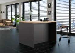 IMPULS KÜCHEN Kücheninsel »Kopenhagen, flexibel stellbar, Schubkästen mit Soft-Close« Set,vormontiert, mit integriertem Sitzplatz auf einer Seite, Breite 123 cm