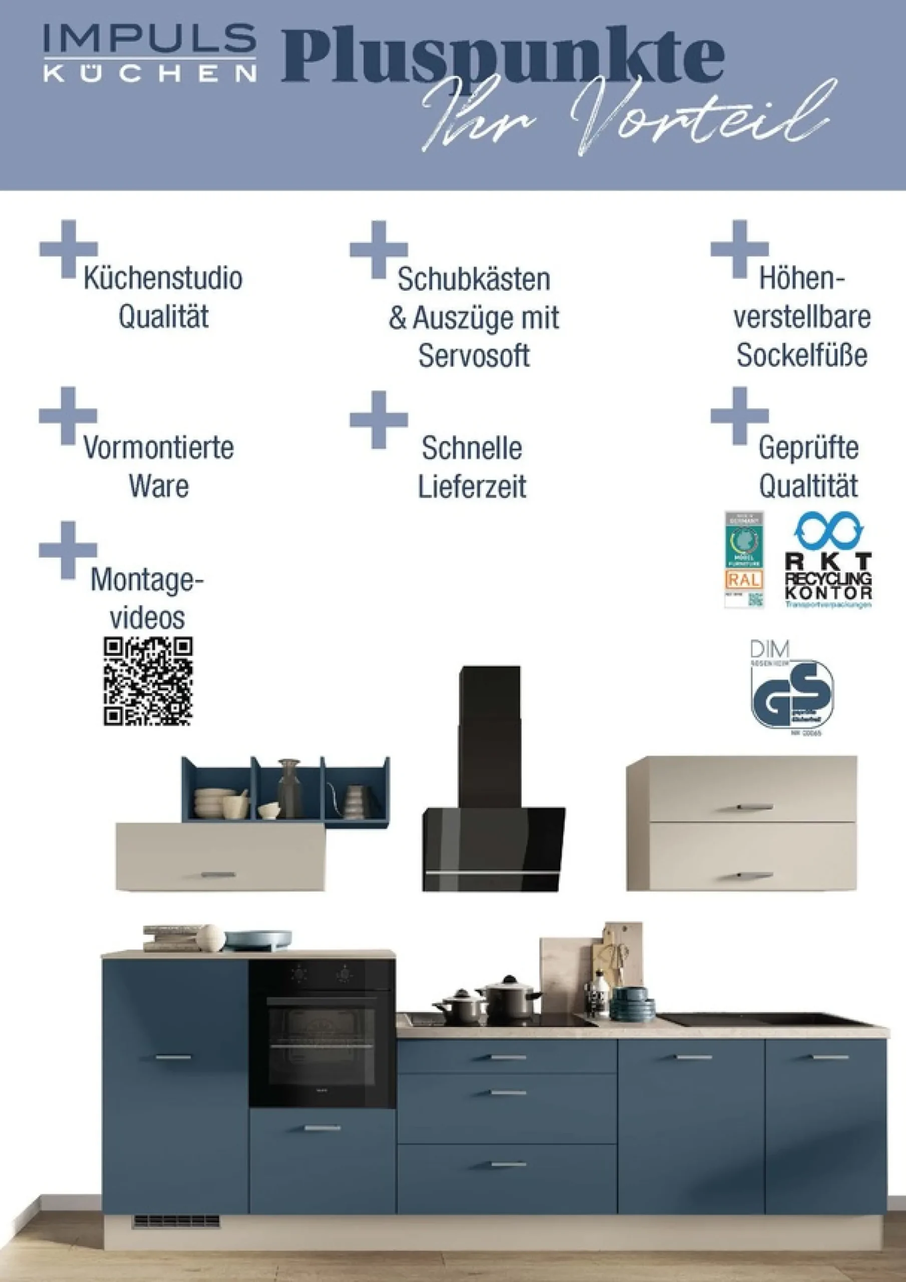 IMPULS KÜCHEN Kücheninsel »Kopenhagen, flexibel stellbar, Schubkästen mit Soft-Close« Set,vormontiert, mit Stauraum auf beiden Seiten, Breite 123 cm