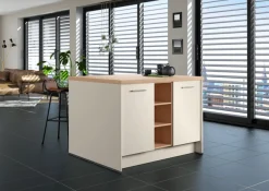 IMPULS KÜCHEN Kücheninsel »Kopenhagen, flexibel stellbar« Set,vormontiert, mit integriertem Sitzplatz auf einer Seite, Breite 123 cm