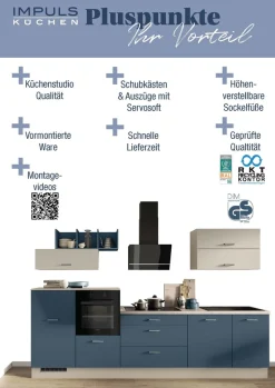 IMPULS KÜCHEN Kücheninsel »Kopenhagen, flexibel stellbar« Set,vormontiert, mit integriertem Sitzplatz auf einer Seite, Breite 123 cm