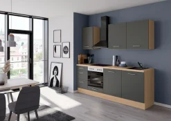 IMPULS KÜCHEN Küchenzeile »"Kopenhagen", Ausrichtung wählbar, Schubkästen mit Soft-Close« vormontiert, wahlweise mit E-Geräten, Breite 220 cm