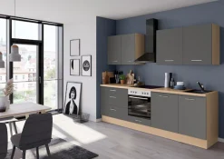 IMPULS KÜCHEN Küchenzeile »"Kopenhagen", Ausrichtung wählbar, Schubkästen mit Soft-Close« Set,vormontiert, wahlweise mit E-Geräten, Breite 260 cm