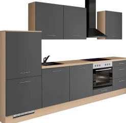IMPULS KÜCHEN Küchenzeile »"Kopenhagen", Ausrichtung wählbar, Schubkästen mit Soft-Close« Set,vormontiert, wahlweise mit E-Geräten, Breite 300 cm