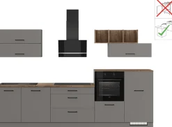IMPULS KÜCHEN Küchenzeile »"New York", Schubkästen mit Soft-Close,« wählbare Ausrichtung, Soft-Close-Schubkästen, Breite 320 cm