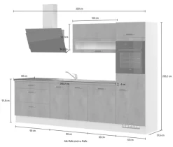 IMPULS KÜCHEN Küchenzeile »Prag, Ausrichtung wählbar, Schubkästen mit Soft-Close« Set,vormontiert, in verschiedenen Farben erhältlich, Breite 300 cm