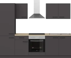 IMPULS KÜCHEN Küchenzeile »"Tirana", Ausrichtung wählbar, Schubkästen mit Soft-Close« vormontiert, wahlweise mit E-Geräten, mit Vollauszug, Breite 270 cm