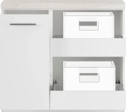 IMPULS KÜCHEN Mehrzweckschrank-Set »Warschau« Unterschrank mit Abfallsammler und Unterschrank für Getränkekisten,, 4 Stk. tlg.