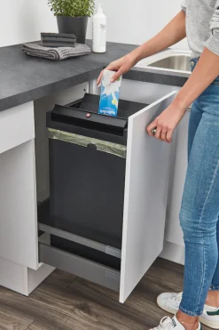 IMPULS KÜCHEN Mehrzweckschrank-Set »Warschau« Unterschrank mit Abfallsammler und Unterschrank für Getränkekisten,, 4 Stk. tlg.