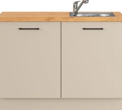 IMPULS KÜCHEN Mehrzweckschrank-Set »Warschau« Spülenschrank und Wäschekorbschrank, Breite 120 cm, 6 Stk. tlg.