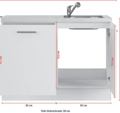 IMPULS KÜCHEN Mehrzweckschrank-Set »Warschau« Spülenschrank und Wäschekorbschrank, Breite 120 cm, 6 Stk. tlg.