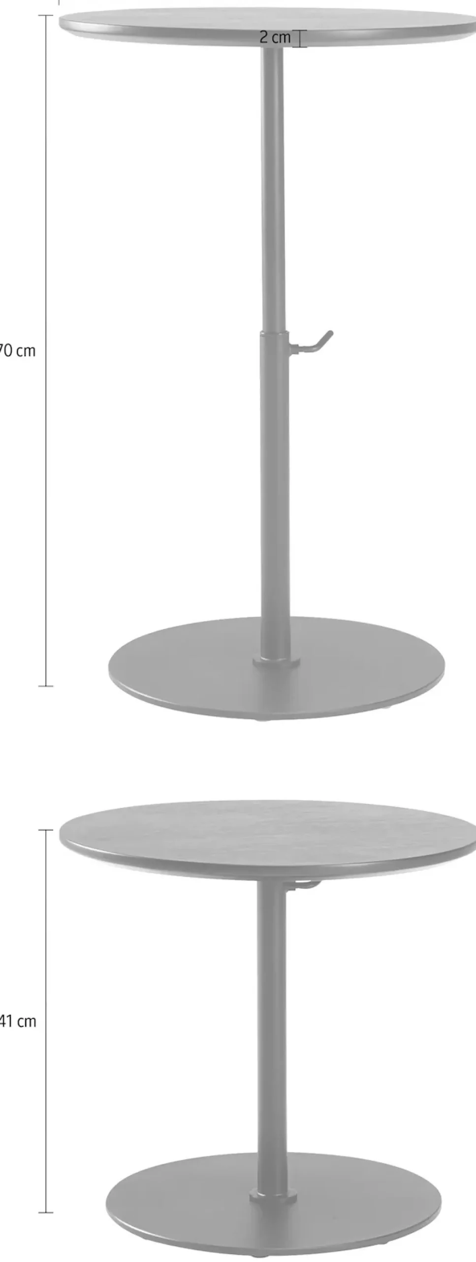 INNOVATION LIVING ™ Couchtisch »Kiffa Tisch« stufenlos höhenverstellbar bis 70 cm