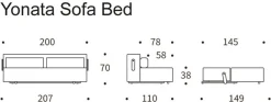INNOVATION LIVING ™ Schlafsofa »YONATA hoher Sitz- & Liegekomfort, Breite 207cm, große Liegefläche« komfortable Taschenfederkernpolsterung, BreiteLiegefläche 200/145 cm