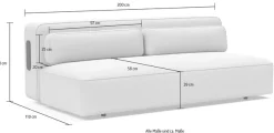 INNOVATION LIVING ™ Schlafsofa »YONATA hoher Sitz- & Liegekomfort, Breite 207cm, große Liegefläche« komfortable Taschenfederkernpolsterung, BreiteLiegefläche 200/145 cm