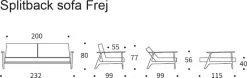 INNOVATION LIVING ™ Schlafsofa »Splitback Frej, Sofa mit Funktion, bequem mit Federkernunterfederung« mit stabilen Armlehnen aus Eichenholz, skandinavisches Design