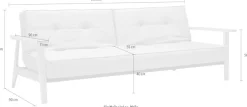 INNOVATION LIVING ™ Schlafsofa »Splitback Frej, Sofa mit Funktion, bequem mit Federkernunterfederung« mit stabilen Armlehnen aus Eichenholz, skandinavisches Design