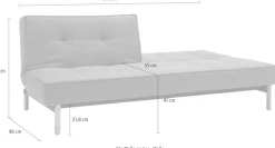 INNOVATION LIVING ™ Schlafsofa »Splitback, Schlafsofa, 3-Sitzer, Gästebett« Schlaffunktion, stylisch, komfortabel und bequem, Mehrfunktionssofa
